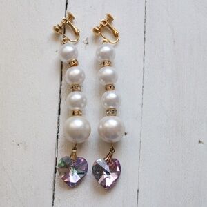 pearl dangle drop earrings